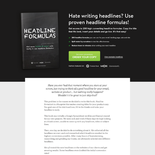 Headline Formulas  Landing Page Design