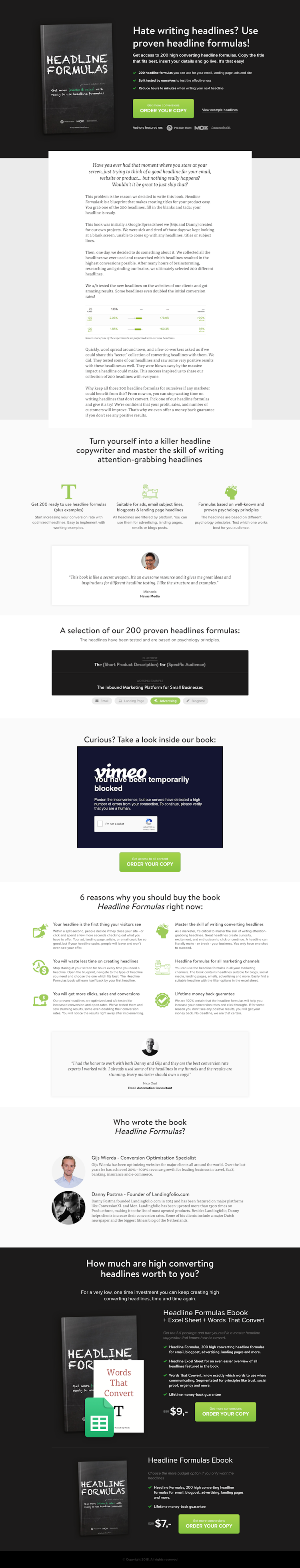 Headline Formulas  Landing Page Design