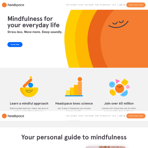 Headspace  Landing Page Design