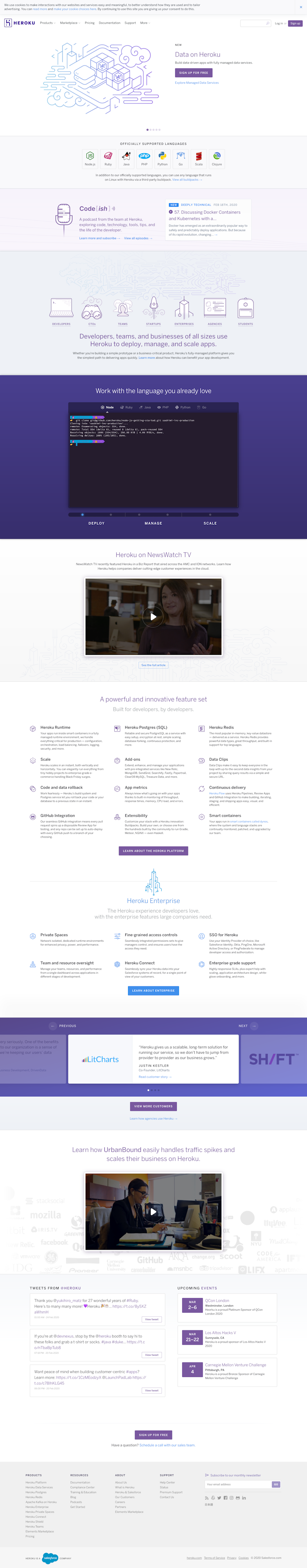 Heroku  Landing Page Design