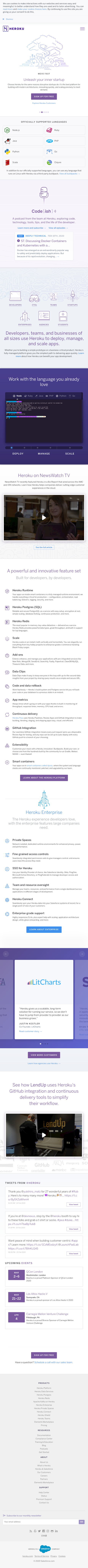 Heroku  Landing Page Design