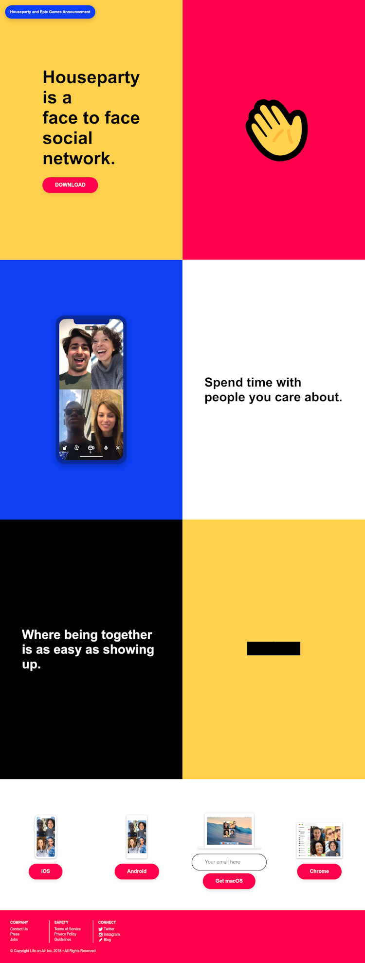 Houseparty  Landing Page Design