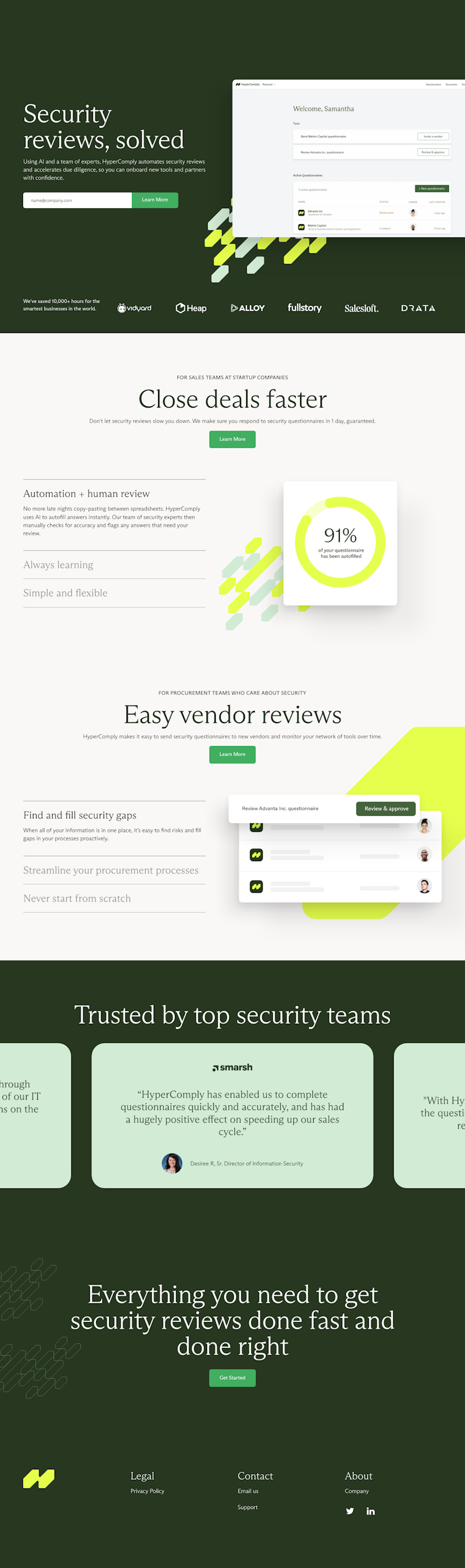 Hypercomply  Landing Page Design