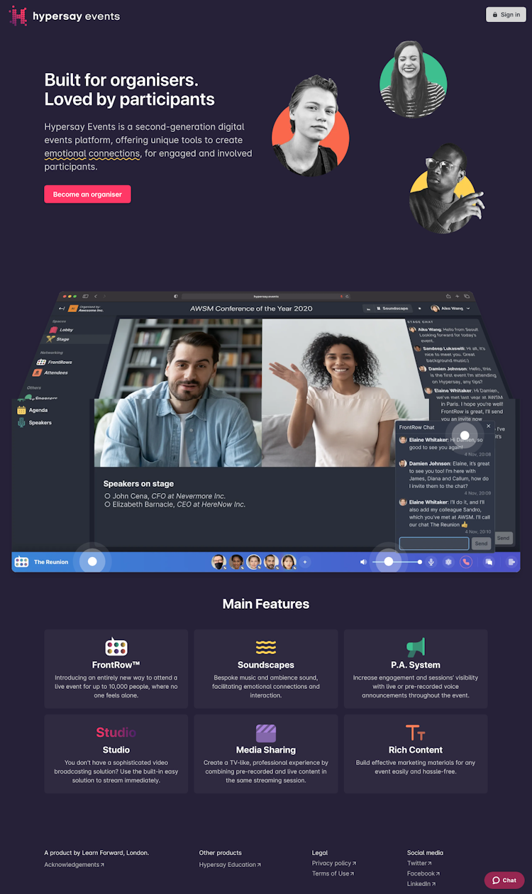 Hypersay  Landing Page Design