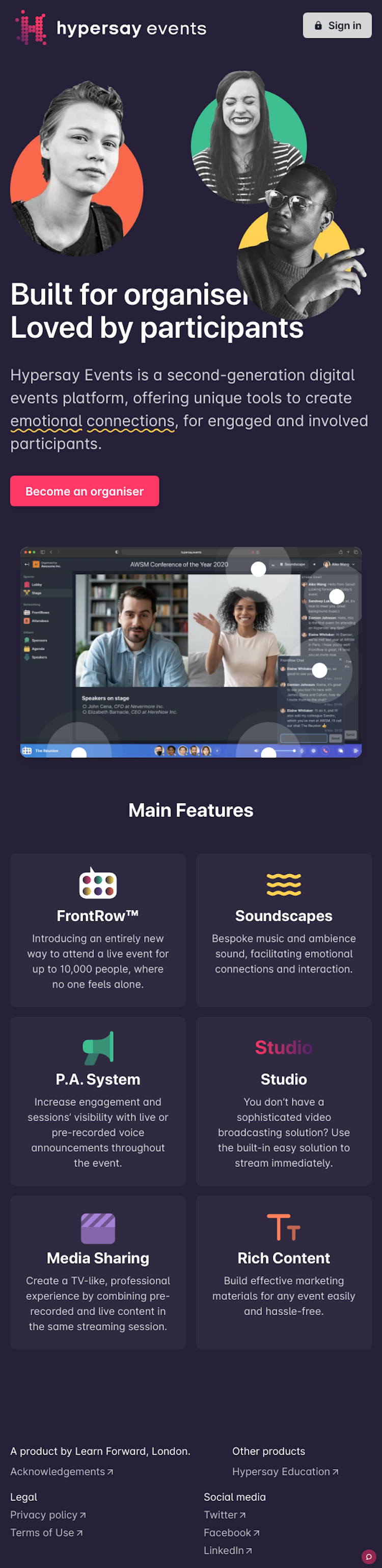 Hypersay  Landing Page Design