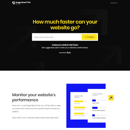 ImageSpeedTest  Landing Page Design