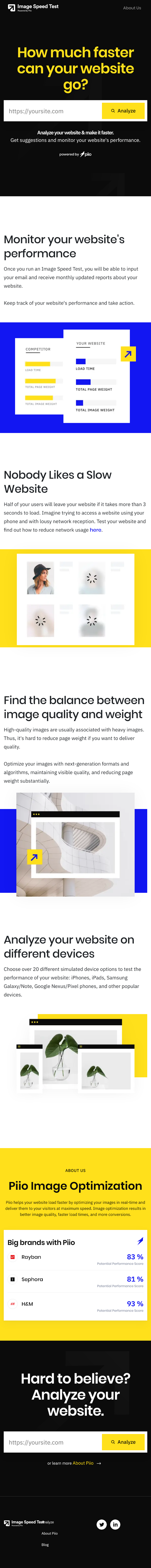 ImageSpeedTest  Landing Page Design