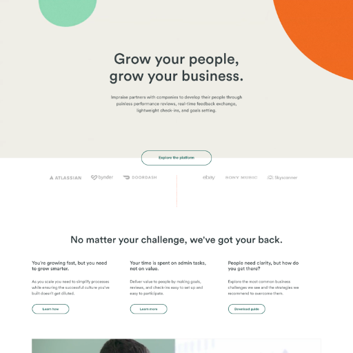 Impraise  Landing Page Design