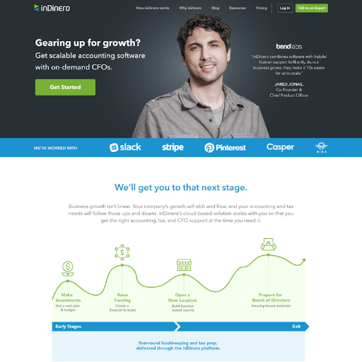 Indinero  Landing Page Design