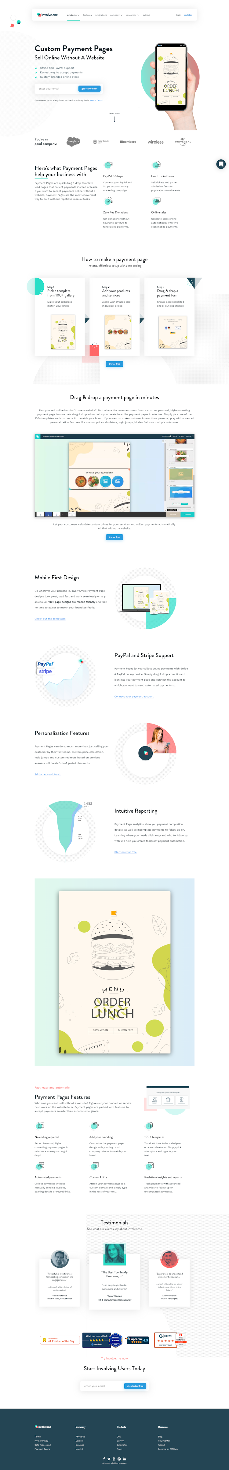 Involve  Landing Page Design