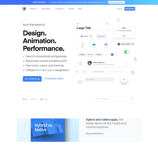 Ionic  Landing Page Design