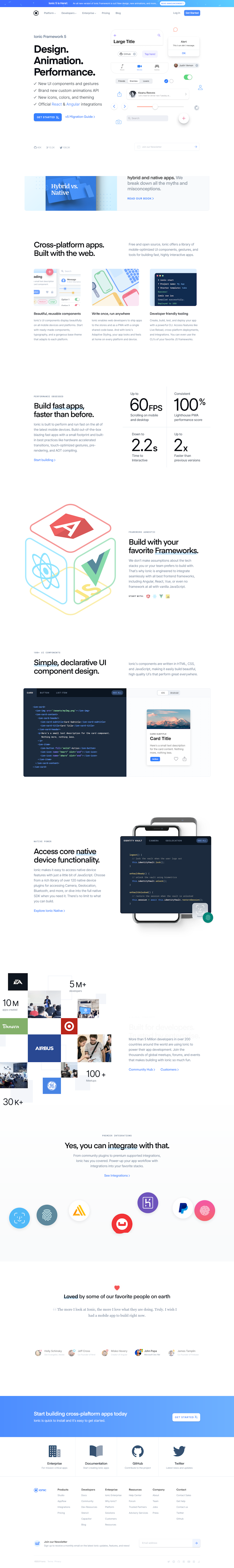 Ionic  Landing Page Design