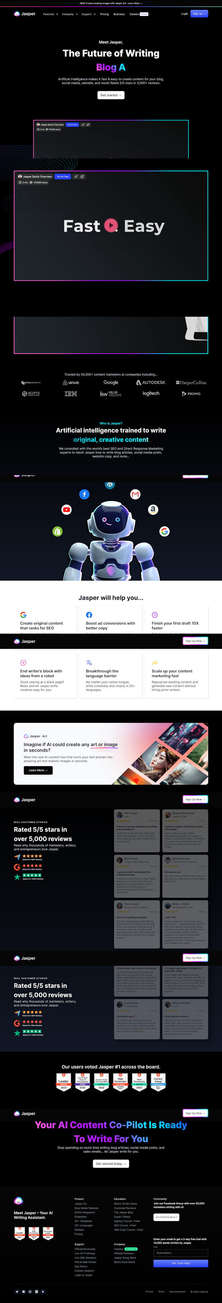 Jasper  Landing Page Design