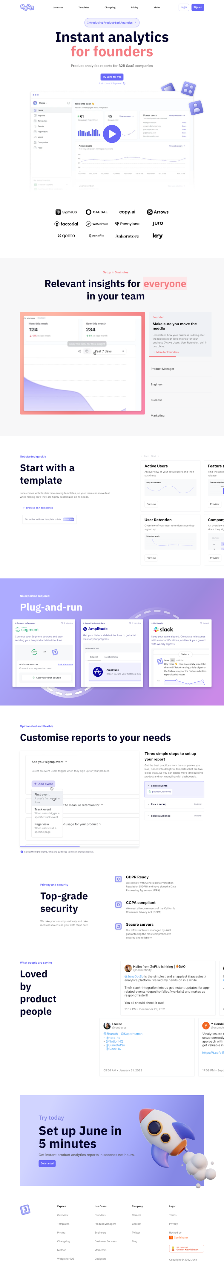 June  Landing Page Design