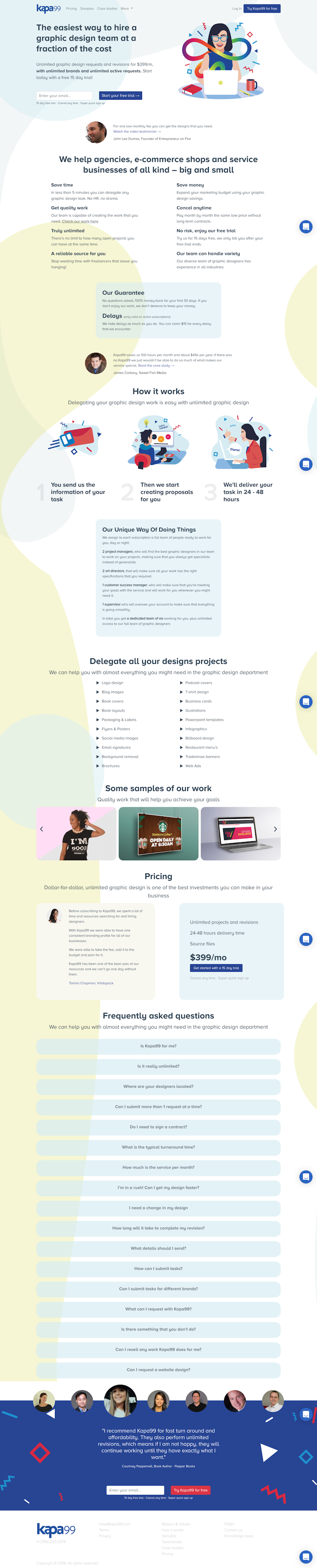 Kapa99  Landing Page Design