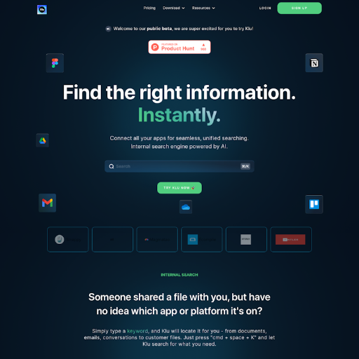 Klu  Landing Page Design