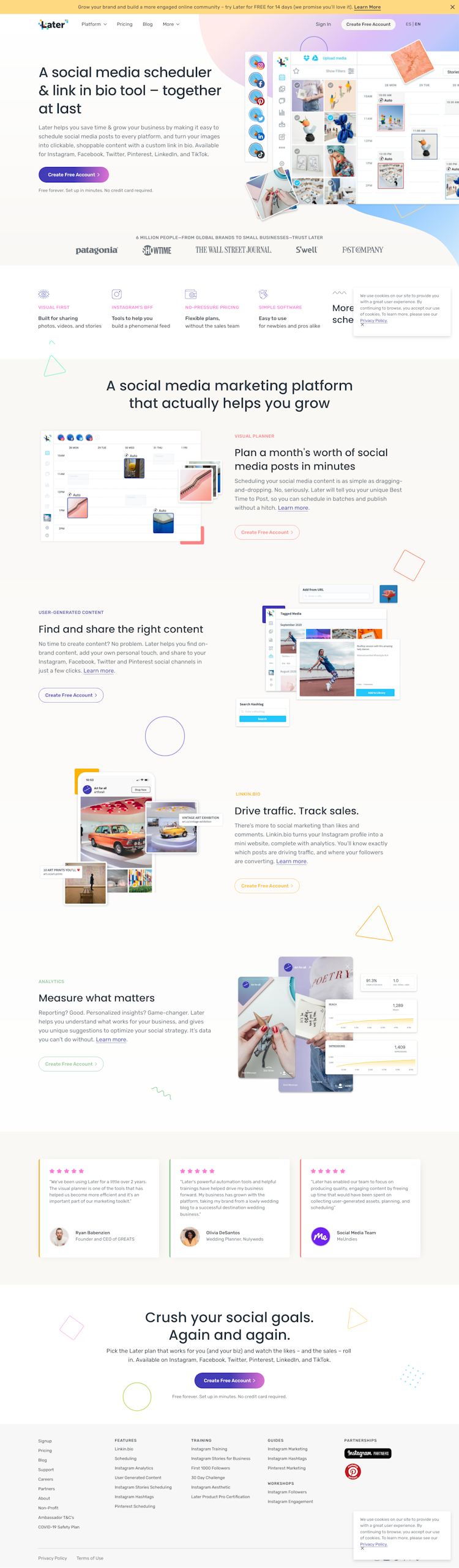 Later  Landing Page Design