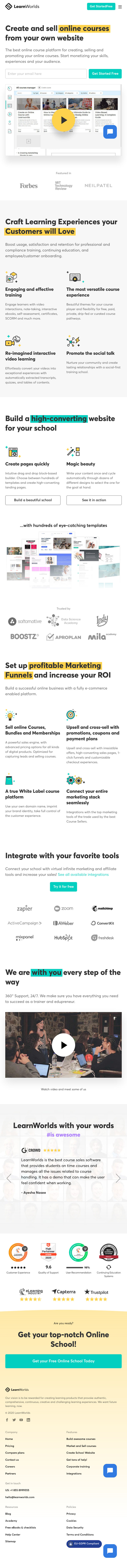 LearnWorlds  Landing Page Design