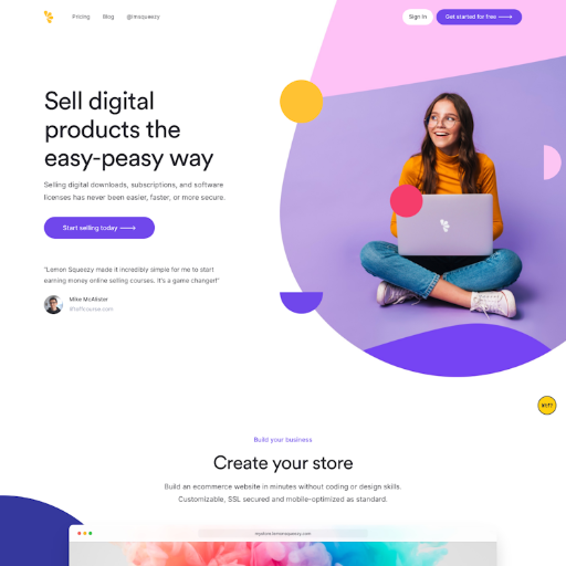 Lemonsqueezy  Landing Page Design