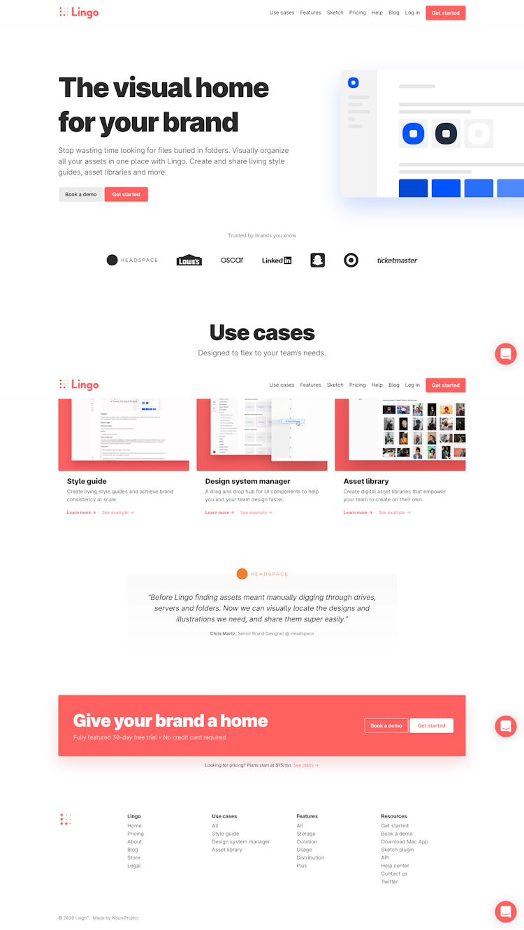 Lingo  Landing Page Design