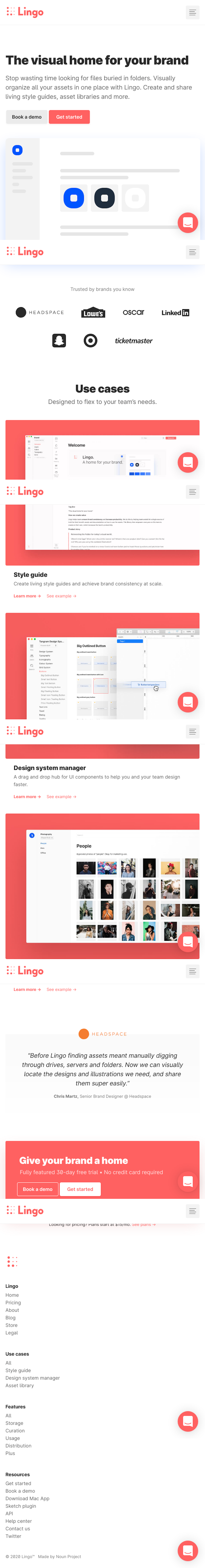 Lingo  Landing Page Design