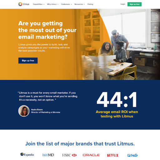 Litmus  Landing Page Design