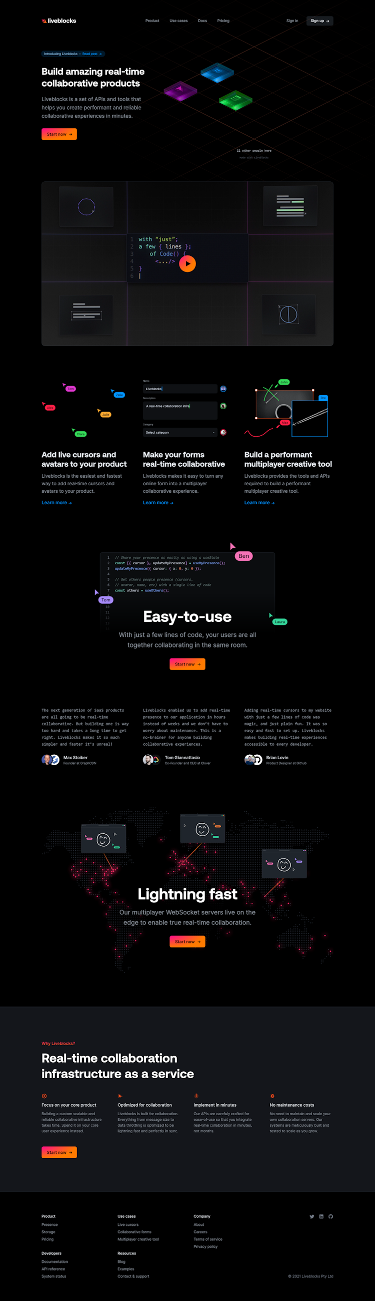 Liveblocks  Landing Page Design