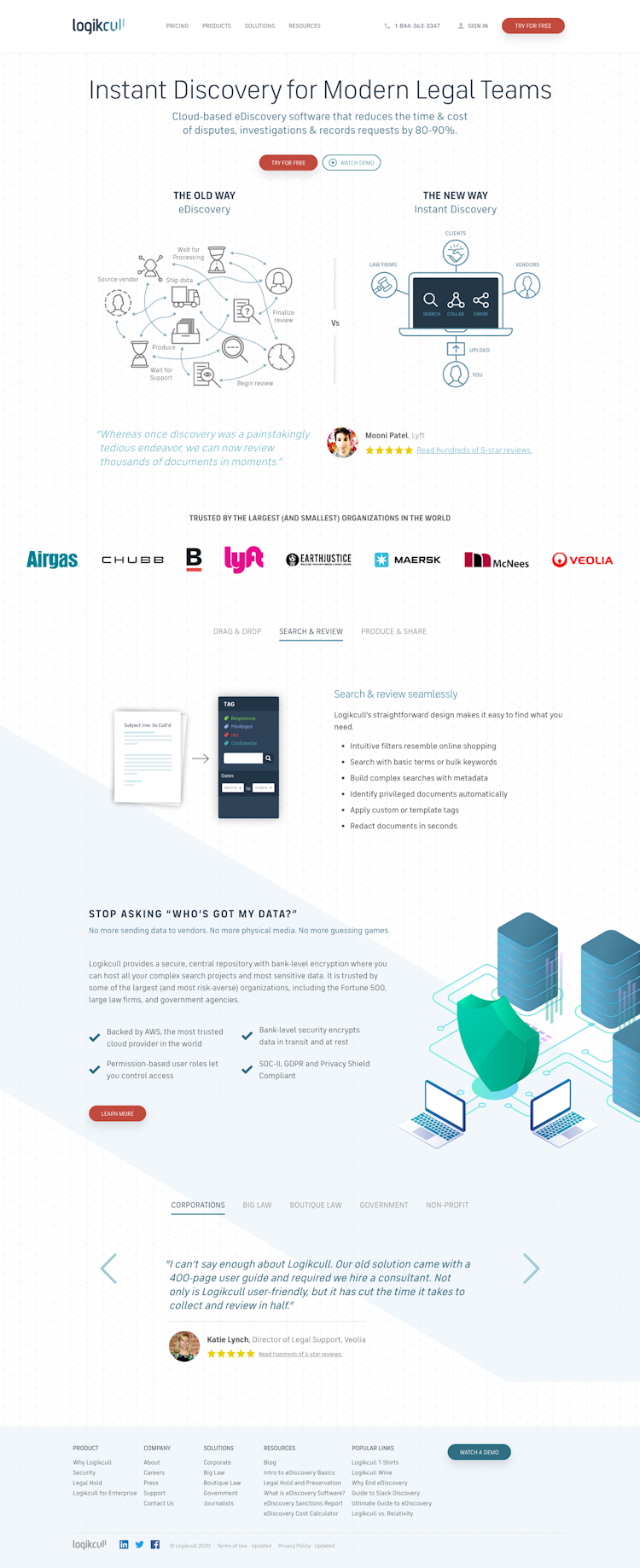 Logikcull  Landing Page Design