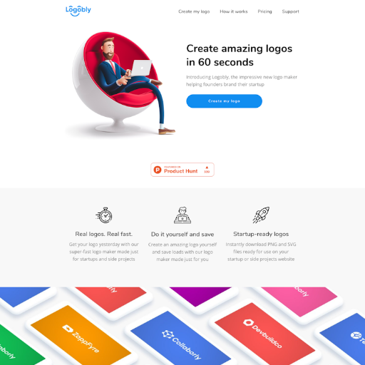 Logobly  Landing Page Design