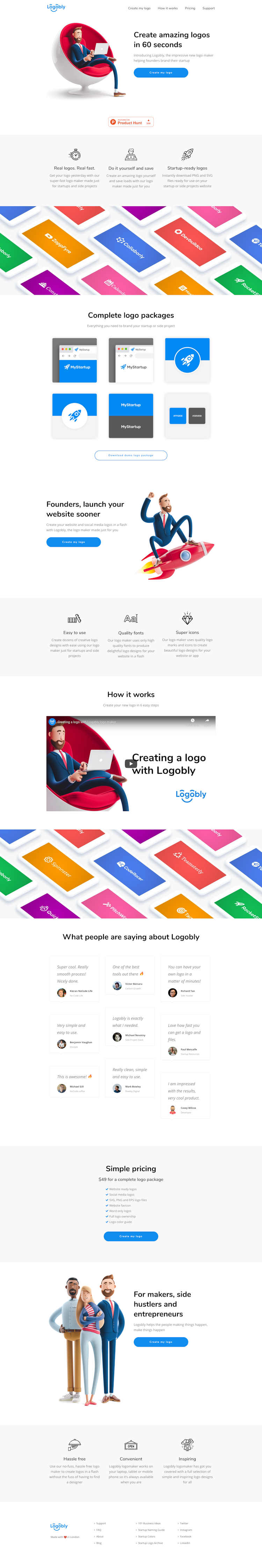 Logobly  Landing Page Design