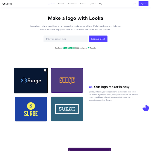 Looka  Landing Page Design