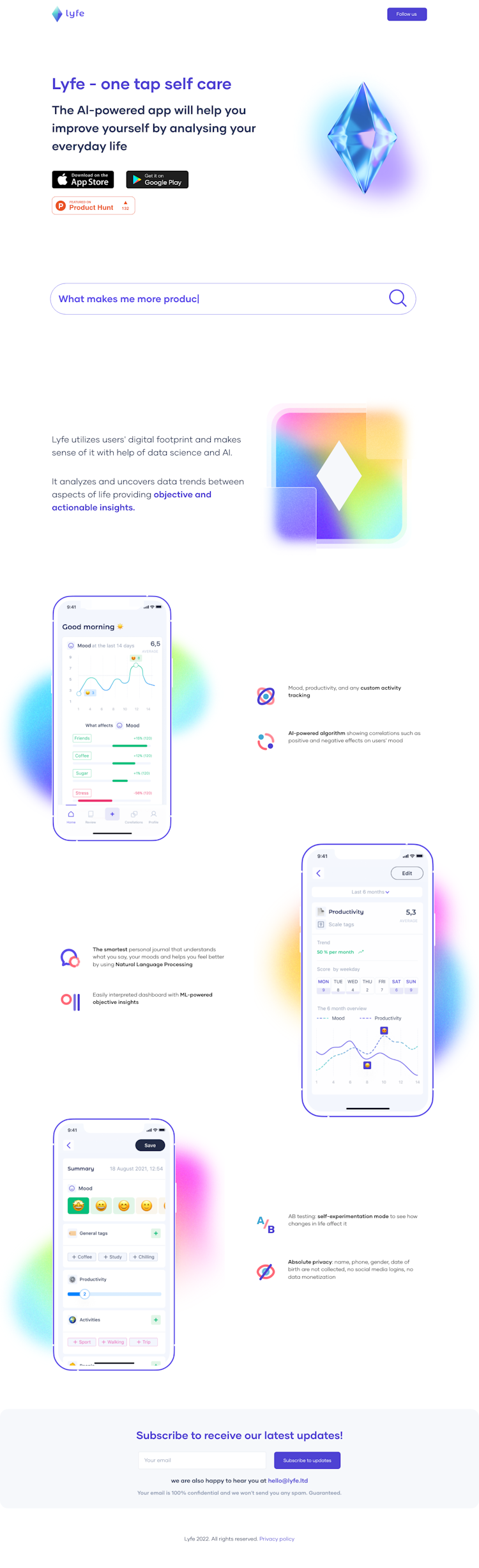 Lyfe  Landing Page Design