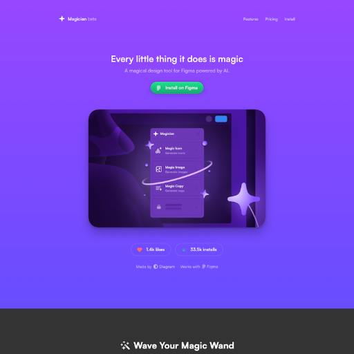 Magician for Figma  Landing Page Design