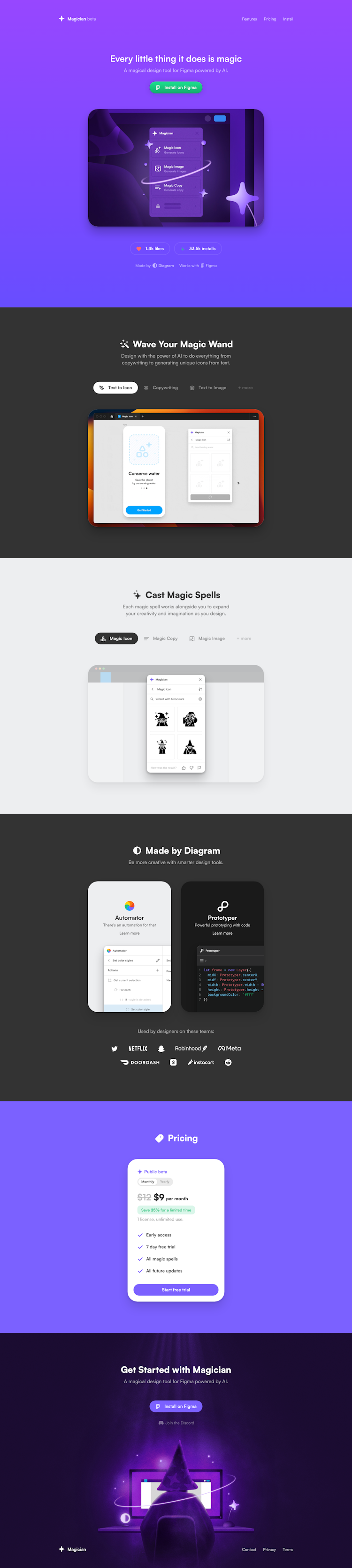 Magician for Figma  Landing Page Design