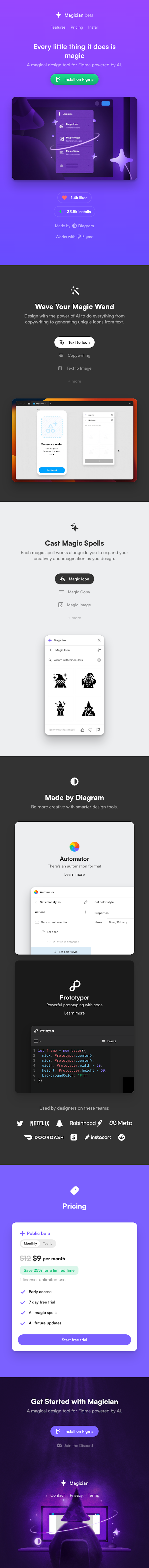 Magician for Figma  Landing Page Design