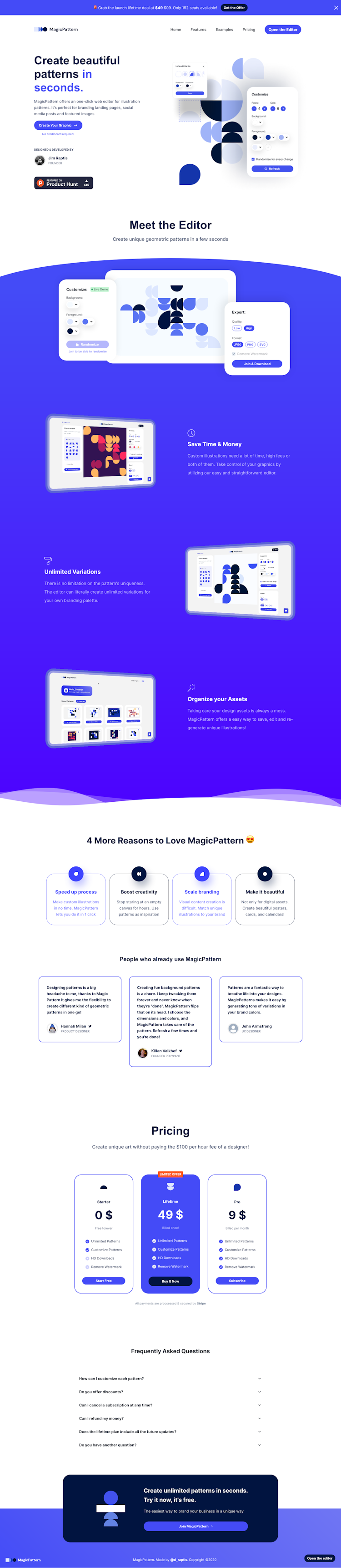 Magicpattern  Landing Page Design