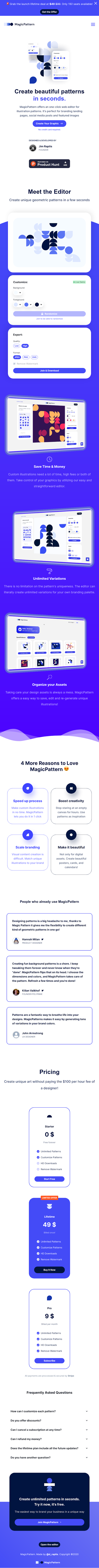 Magicpattern  Landing Page Design