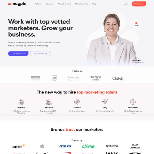 Mayple  Landing Page Design