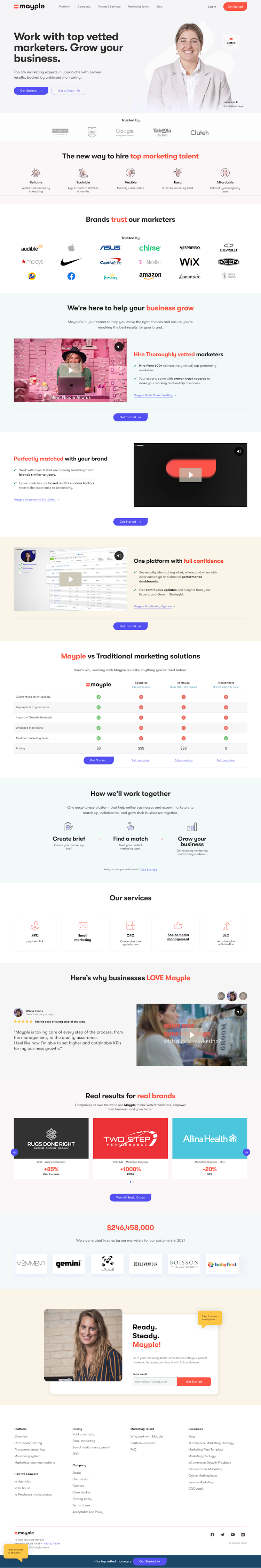 Mayple  Landing Page Design