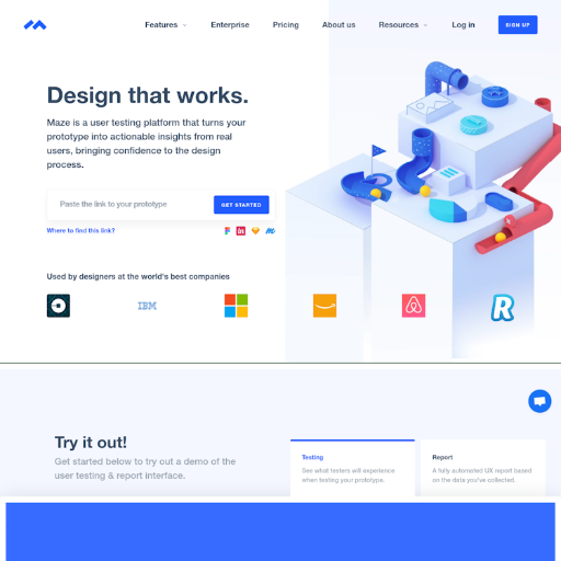 Maze  Landing Page Design