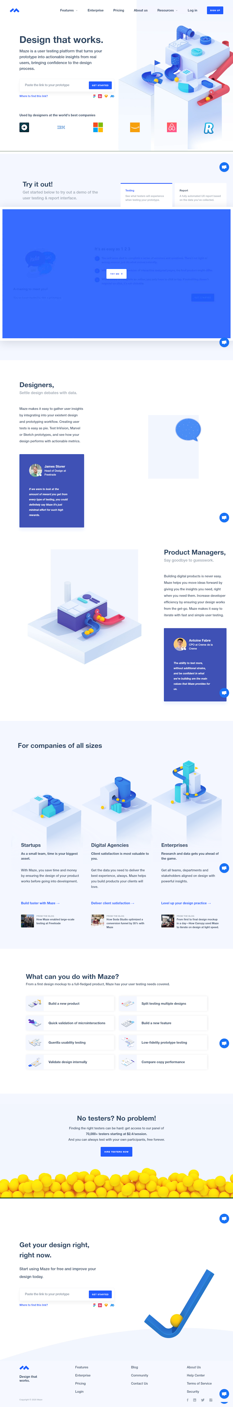 Maze  Landing Page Design