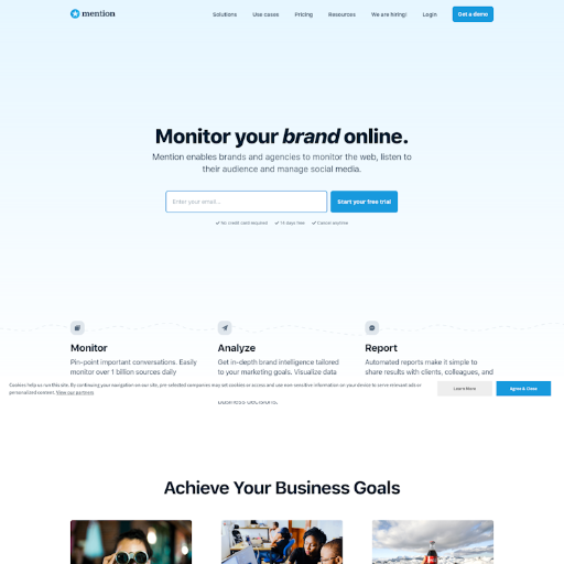 Mention  Landing Page Design