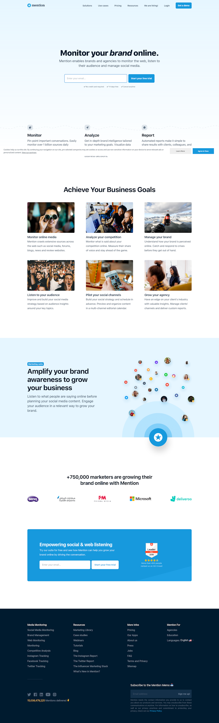 Mention  Landing Page Design