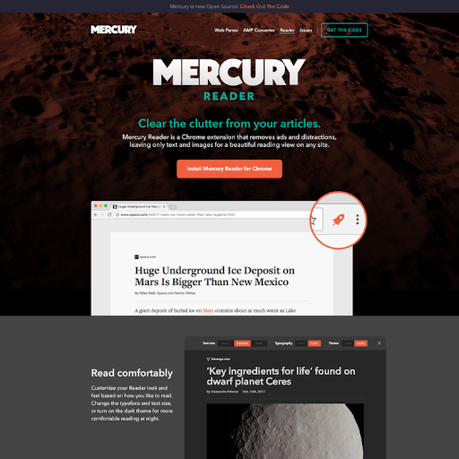 Mercury.postlight  Landing Page Design