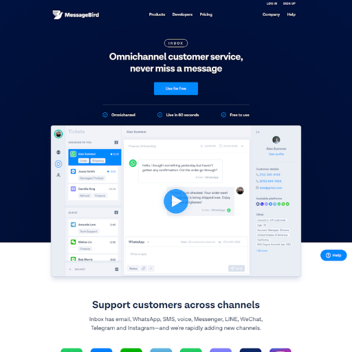 Messagebird  Landing Page Design