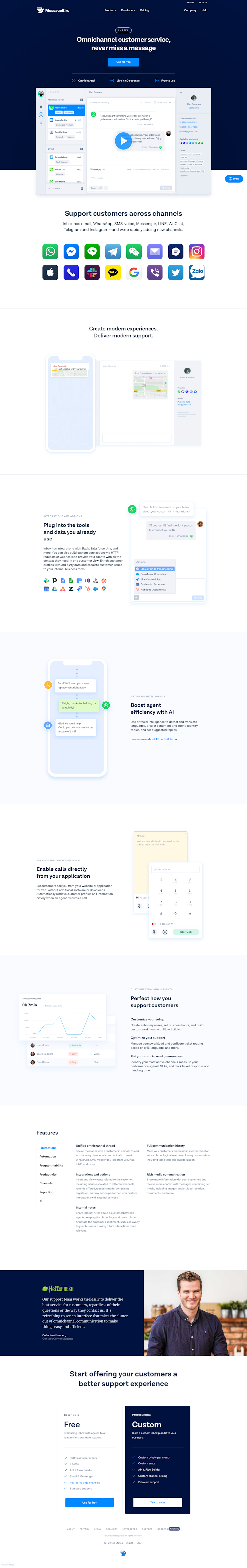 Messagebird  Landing Page Design