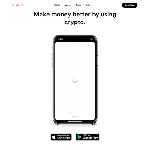 Metalpay  Landing Page Design