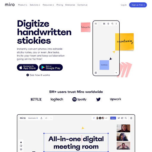 Miro  Landing Page Design