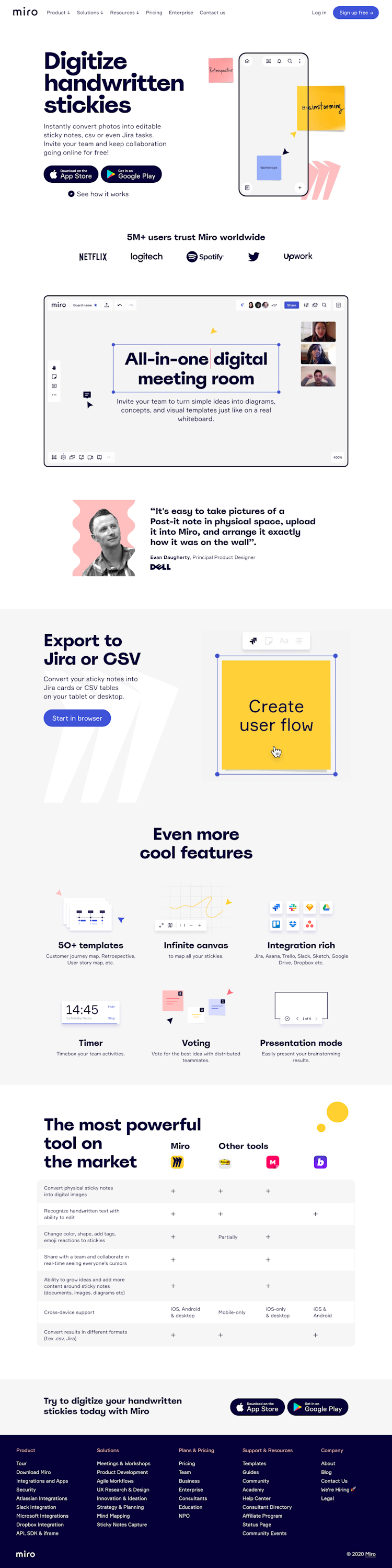 Miro  Landing Page Design