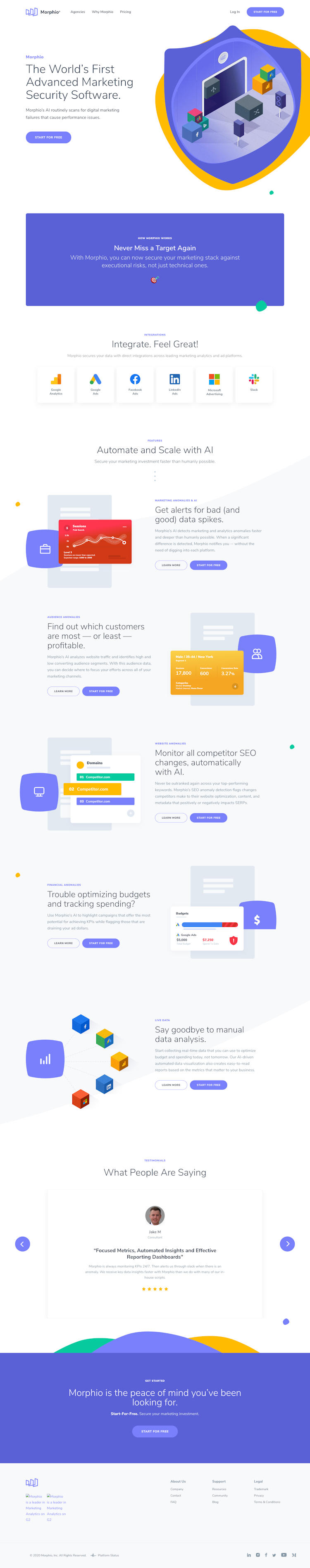 Morphio  Landing Page Design